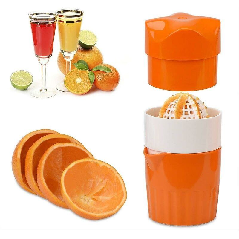 foto del prodotto fortuneville spremiagrumi, spremiagrumi manuale con filtro e contenitore per limoni, arance, lime, agrumi