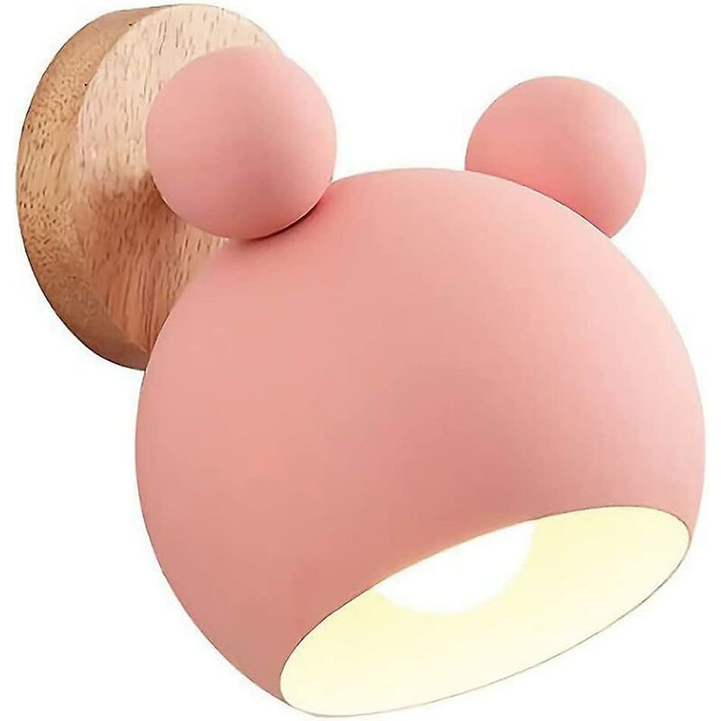 foto del prodotto fortuneville stile nordico simpatico orso di legno lampada da parete per interni lampada da comodino camera da letto soggiorno camera dei bambini
