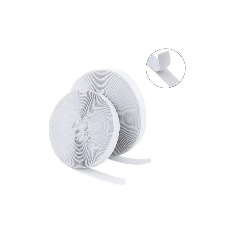 foto del prodotto fortuneville striscia in velcro autoadesiva extra forte da 25 m, chiusura in velcro su entrambi i lati linguetta adesiva autoadesiva larga 20 mm