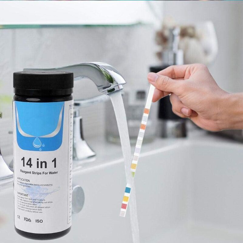 foto del prodotto fortuneville striscia reattiva per acqua potabile 14 in 1 aggiornata, test dell acqua del rubinetto e della qualit dell acqua 50 fogli 