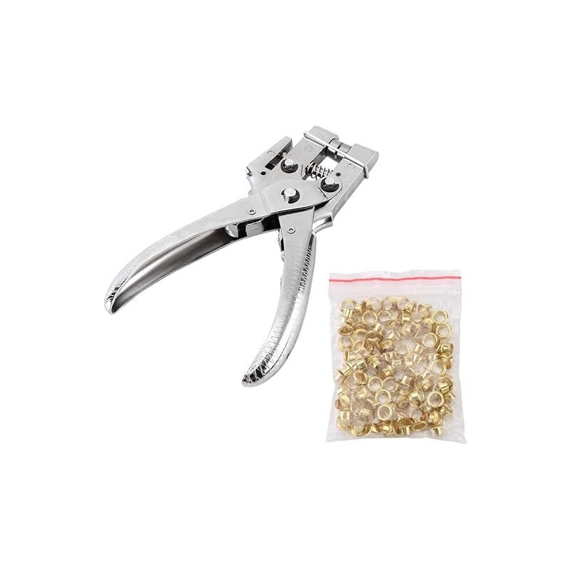 foto del prodotto fortuneville strumento per la regolazione degli occhielli del perforatore del supporto del rivetto occhielli da 100 pezzi occhielli di diametro 4,5