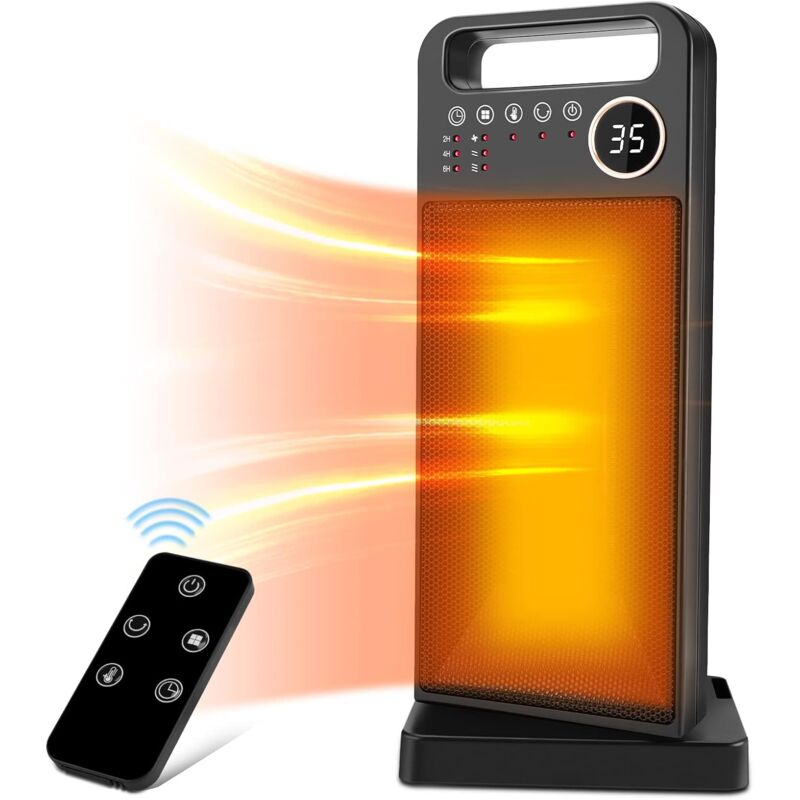 foto del prodotto fortuneville - stufa ceramica a basso consumo 2000 w, resistenza elettrica con telecomando e timer, resistenza elettrica, 3 livelli di calore, per uso ufficio