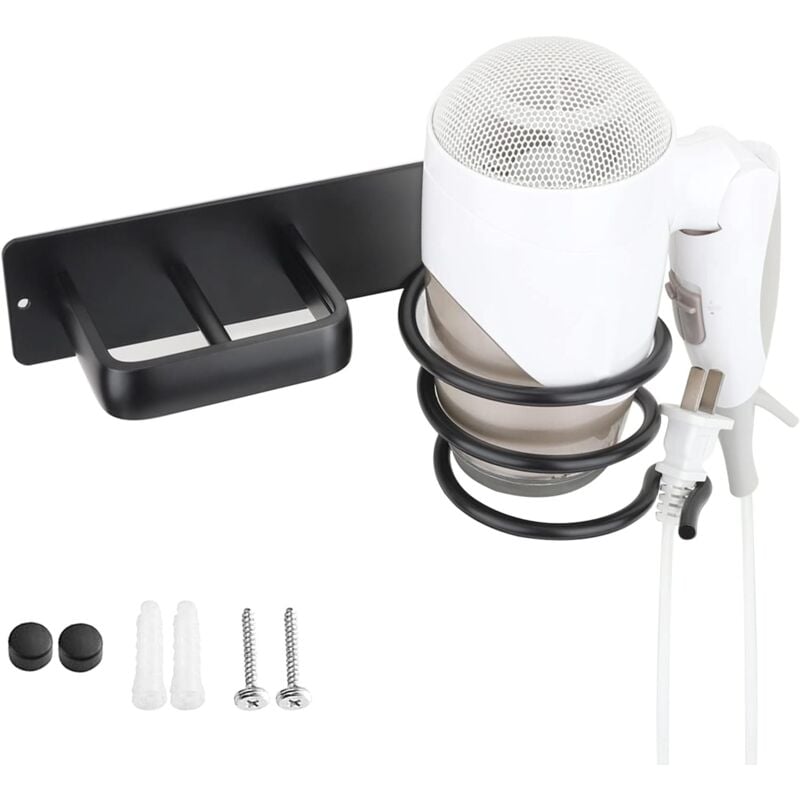 foto del prodotto fortuneville - supporto per asciugacapelli, supporto per piastra per capelli, supporto per asciugacapelli a parete per camera da letto dell'hotel,