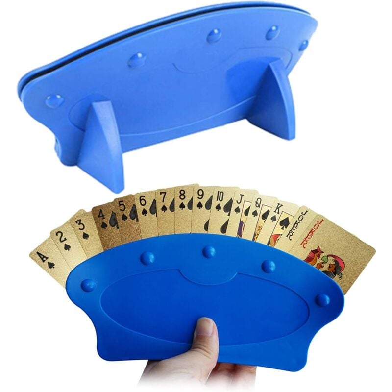 foto del prodotto fortuneville supporto per giochi di carte, elegante supporto per giochi di carte, supporto per carte da gioco, design curvo, pu essere posizionato
