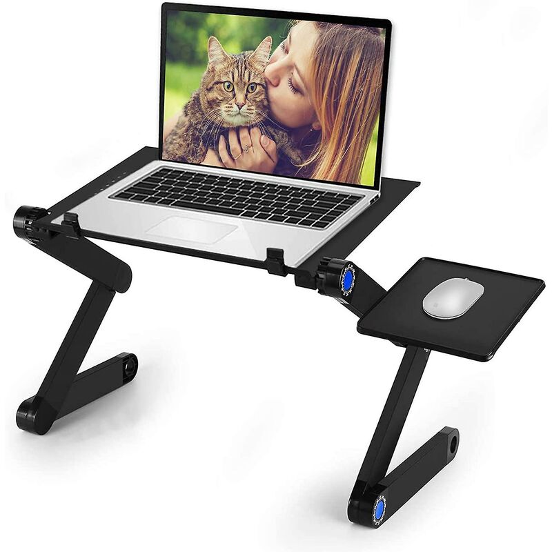 foto del prodotto fortuneville supporto per laptop pieghevole supporto per laptop da scrivania prese di raffreddamento supporto per laptop con tappetino per mouse