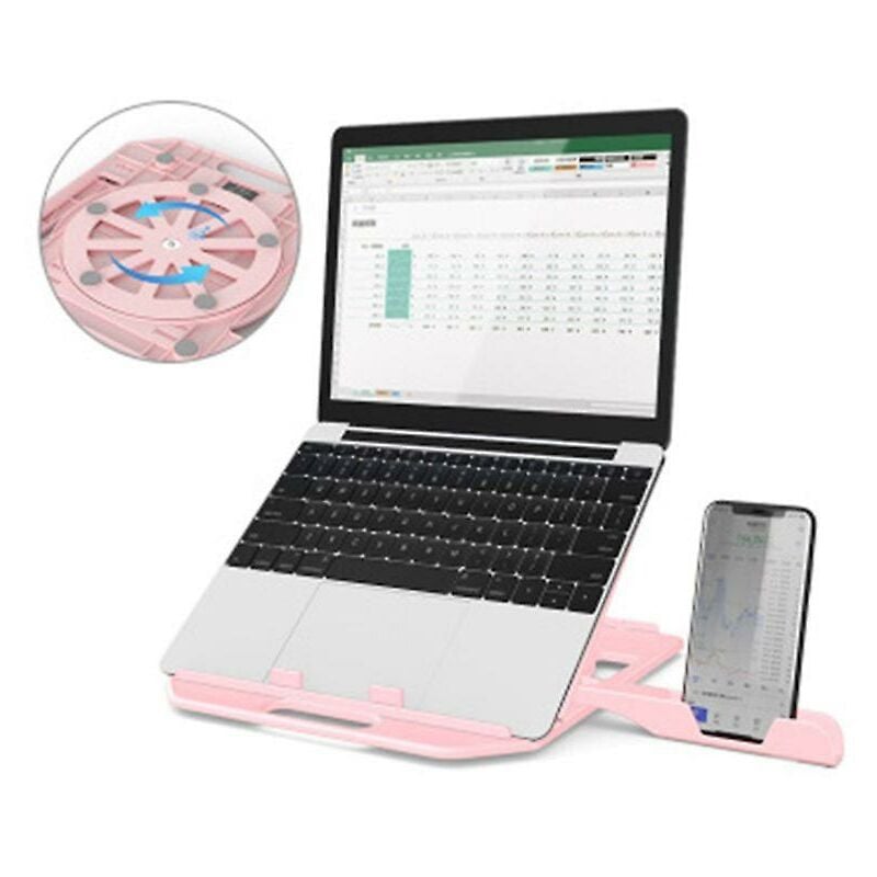foto del prodotto fortuneville - supporto per laptop regolabile supporto per pad di raffreddamento per laptop con rotazione di 360 gradi rosa