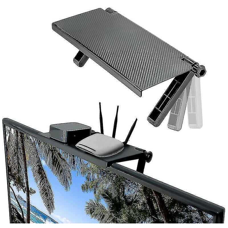 foto del prodotto fortuneville supporto per rack per schermo tv durevole supporto per desktop da tavolo per laptop 33 x 16,5 x 2,5 cm