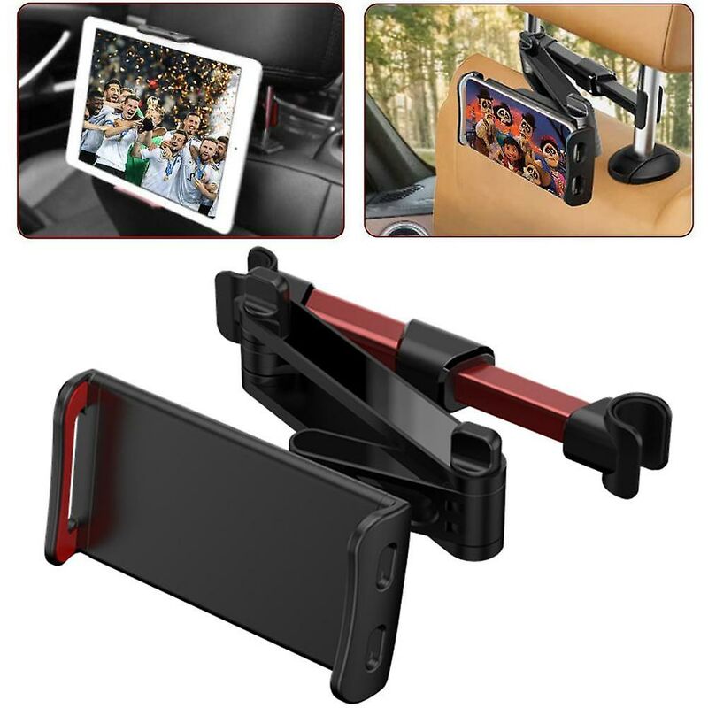 foto del prodotto fortuneville supporto per tablet per auto, poggiatesta per auto estensibile supporto per smartphone interruttore ipad rotazione a 360 gradi