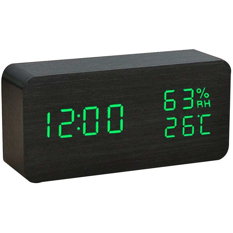 foto del prodotto fortuneville sveglia digitale in legno con display elettronico dell ora a led