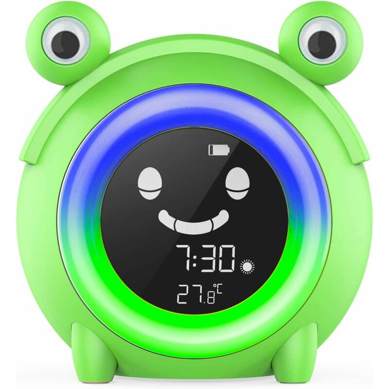 foto del prodotto fortuneville sveglia digitale per bambini con 5 colori cangianti, pisolino e luce notturna rana 