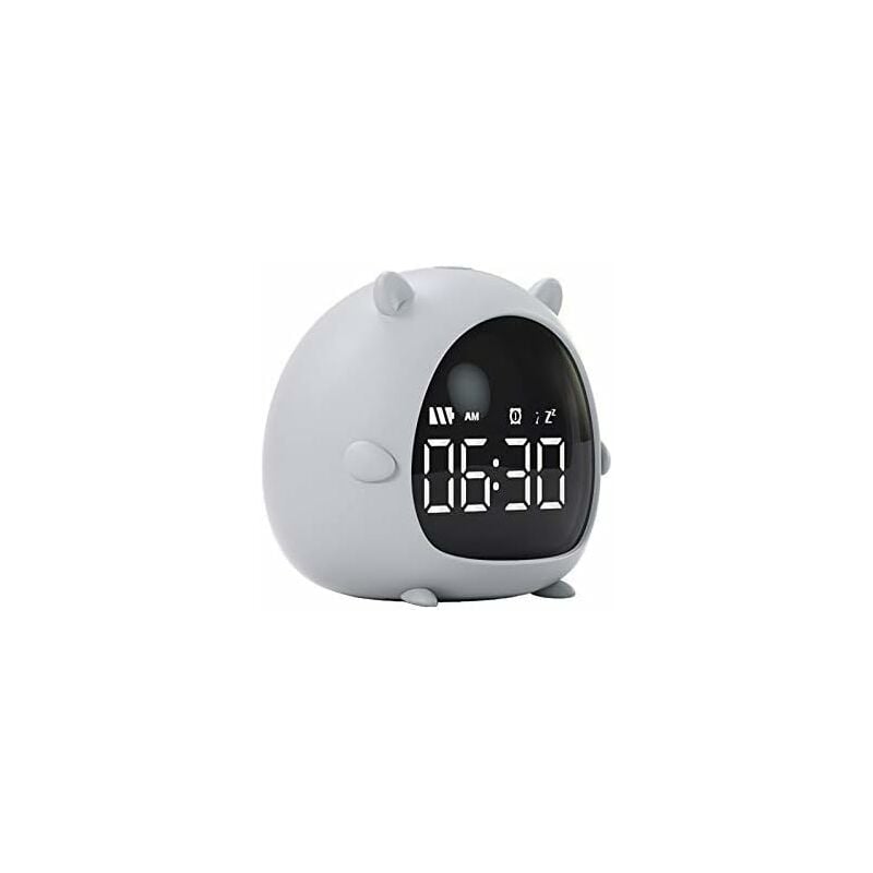 foto del prodotto fortuneville sveglia digitale per bambini, funzione snooze creativa, sveglia silenziosa, nessun ticchettio, sveglia per camera da letto giallo 