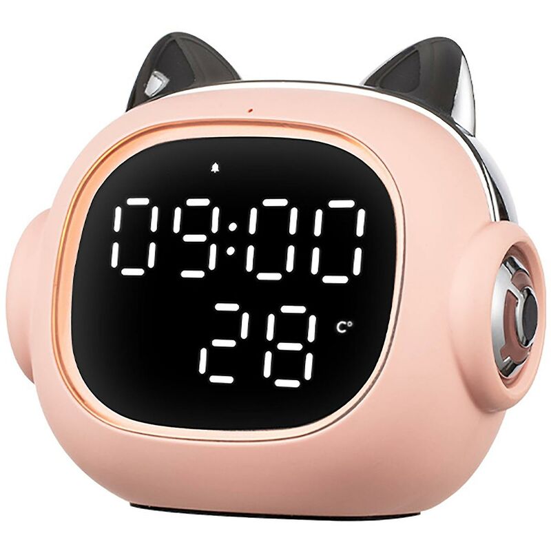 foto del prodotto fortuneville sveglia multifunzionale ad alta fedelt carino bluetooth 5.0 stereo altoparlante sveglia timer per camera da letto rosa