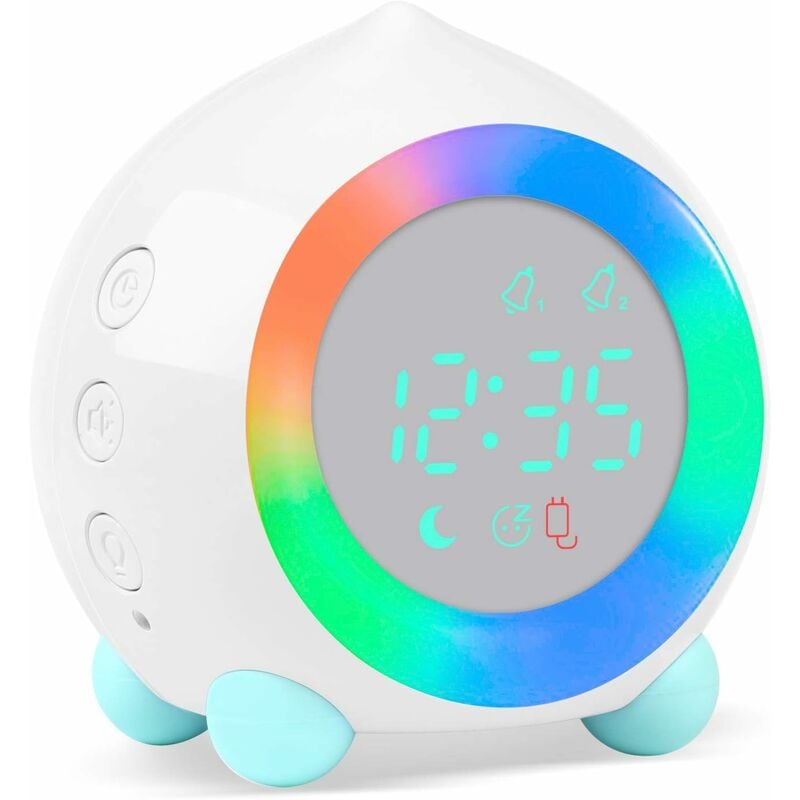 foto del prodotto fortuneville sveglia per bambini light up digital led sveglia luce notturna ragazza ragazzi giorno notte bambini volume regolabile snooze sveglia