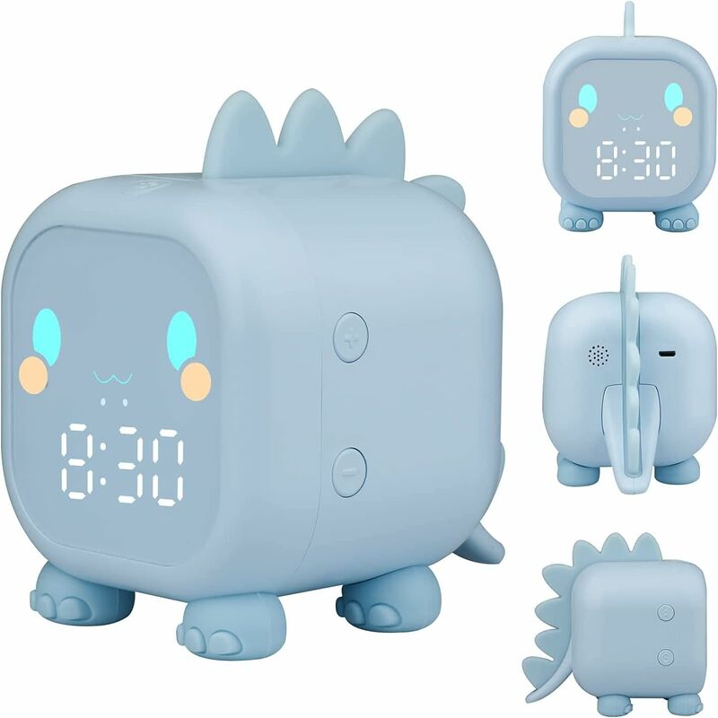 foto del prodotto fortuneville sveglia per bambini, sveglia con luce digitale, lampada da comodino dinosauro con funzione snooze, sveglia con timer per bambini e