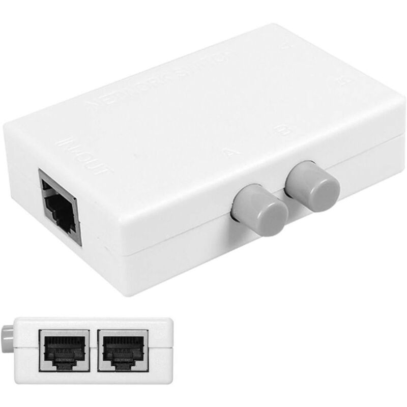 foto del prodotto fortuneville switch di rete mt rj45 2m switch di rete 2 in 1 out mini condivisore di switch di rete interno ed esterno