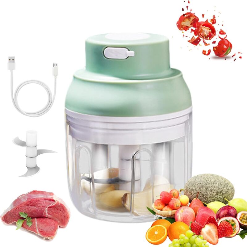 foto del prodotto fortuneville taglia cipolle elettrico 250 ml trita cipolla multifunzione set trita aglio elettrico trita verdure per aglio, verdura, frutta