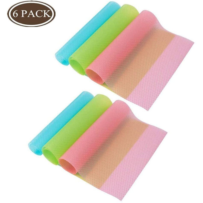 foto del prodotto fortuneville tappetini antibatterici per frigorifero 6 pezzi 29 cm x 45 cm, protezione ecologica per interni, fondo del cassetto della cucina