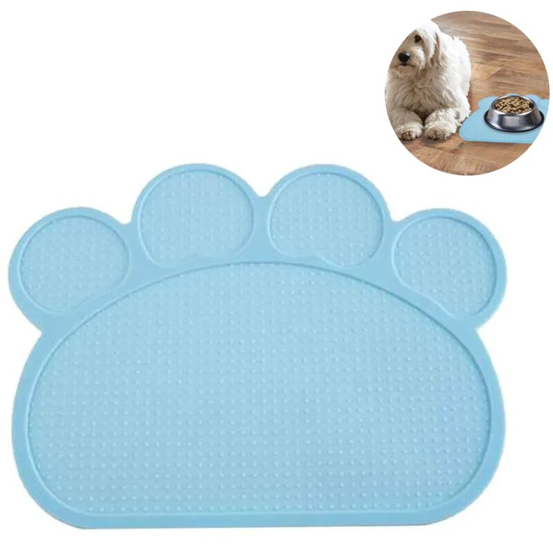 foto del prodotto fortuneville tappetino per ciotola in silicone a forma di osso, antiscivolo per cani e gatti