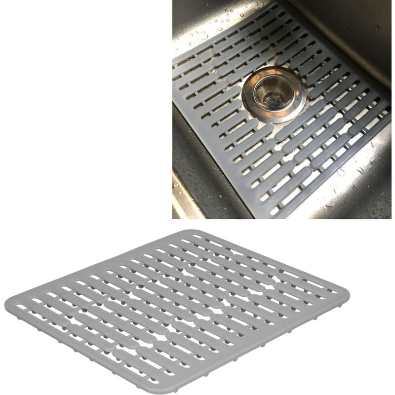 foto del prodotto fortuneville tappetino per lavello in acciaio inox ceramica, protezioni per lavello in pvc per fondo lavello da cucina, stoviglie e vetreria,
