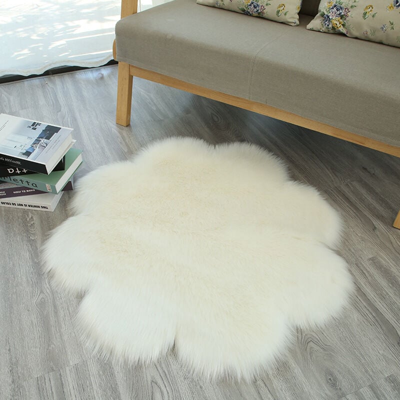 foto del prodotto fortuneville tappeto in lana prugna shaggy cuscino da pavimento soggiorno camera da letto tappeto da comodino cesto appeso cuscino per sedia da