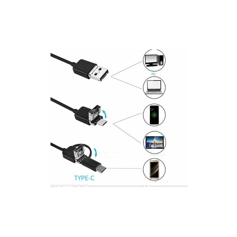 foto del prodotto fortuneville telecamera di ispezione endoscopio wifi zoomabile wireless 5,5 mm 1080p hd con 6 luci led e tubo serpente semirigido impermeabile ip68