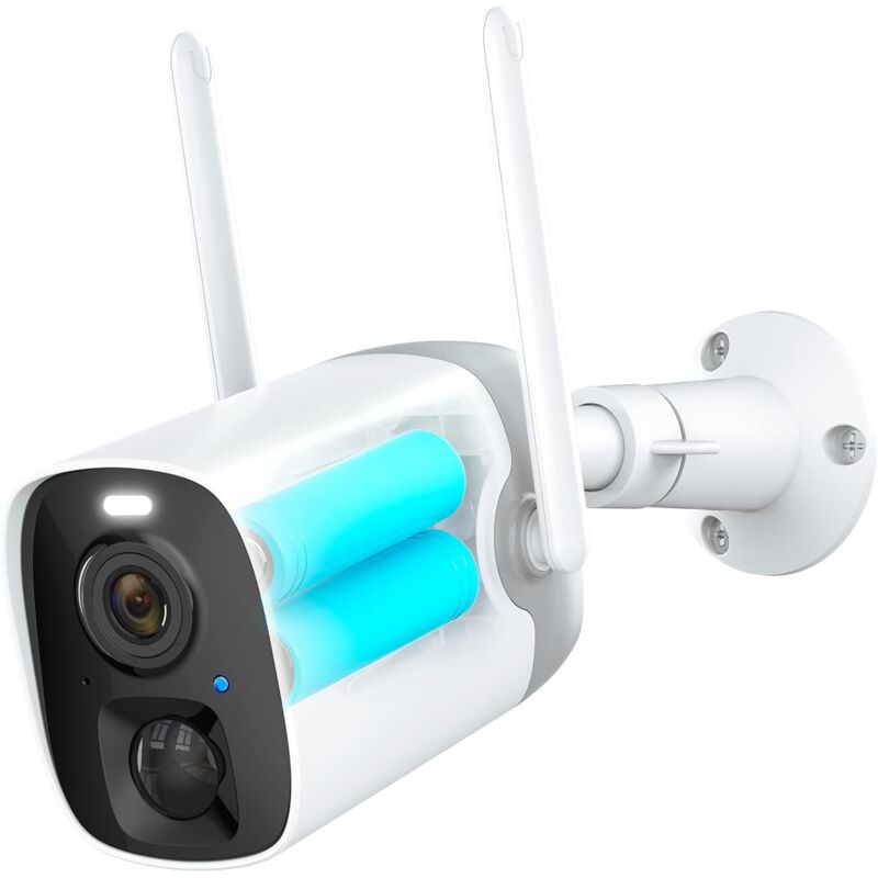 foto del prodotto fortuneville telecamera di sorveglianza wifi esterna wireless batteria ricaricabile, telecamera ip wifi esterna 1080p 10000mah, impermeabile ip65,