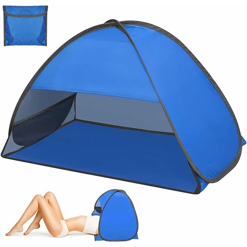 foto del prodotto fortuneville tenda da spiaggia, tenda da spiaggia pop up zootop per 1 2 persone, tenda da spiaggia portatile riparo per il sole con supporto per