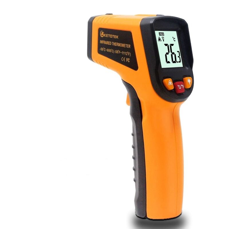 foto del prodotto fortuneville termometro laser a infrarossi pistola termometro digitale 50 600 c pistola a punto laser registratore professionale per uso