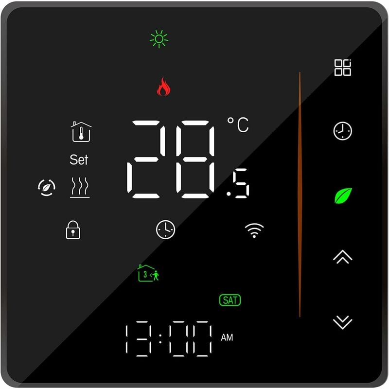 foto del prodotto fortuneville termostato wifi intelligente, termostato ambiente, programmabile, supporto app, controllo vocale compatibile con alexa google home,