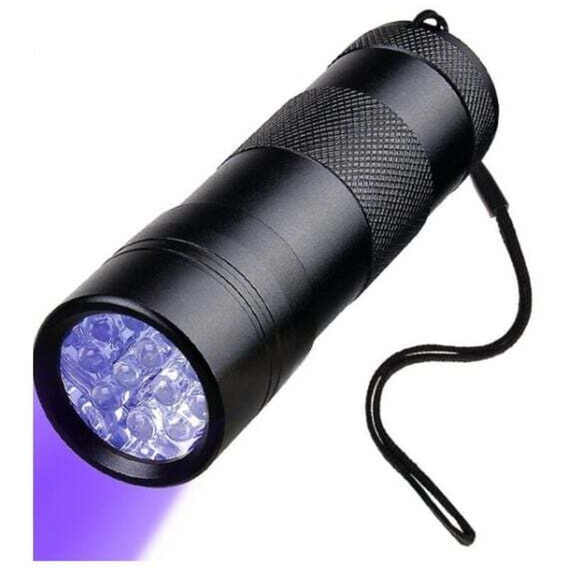 foto del prodotto fortuneville torcia uv, rilevatore di urina per animali domestici a 12 led uv a luce nera, torcia uv per trovare luoghi asciutti