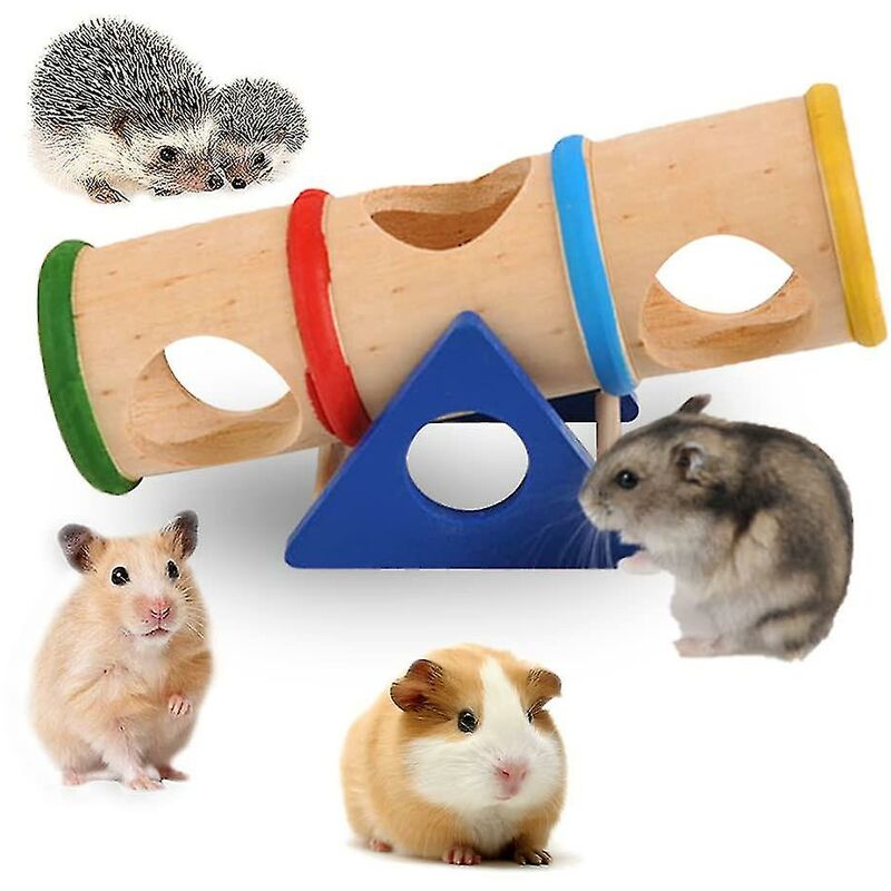 foto del prodotto fortuneville tunnel per piccoli animali, tunnel per roditori, tunnel per criceti, tunnel per furetti, tunnel per criceti in legno, altalena per