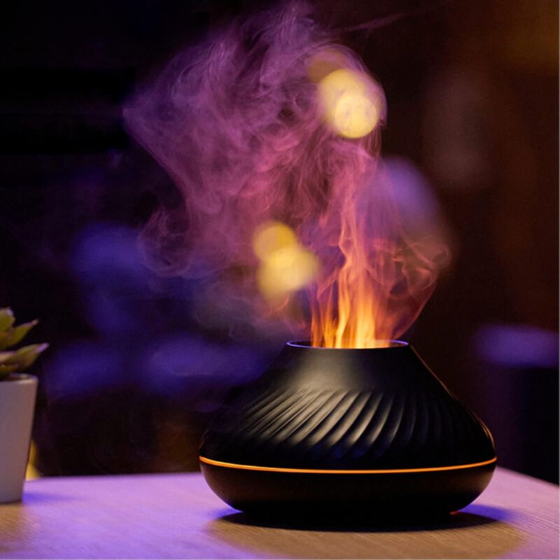 foto del prodotto fortuneville umidificatore diffusore di oli essenziali per aromaterapia a 7 colori di fiamma per casa, camera da letto, yoga, ufficio con
