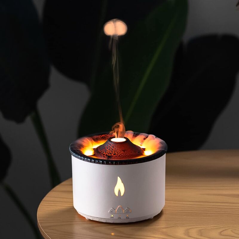 foto del prodotto fortuneville umidificatori vulcano, umidificatore con diffusore di fiamma ultra silenzioso da 360 ml, medusa fiamma 2 modalit di nebbia