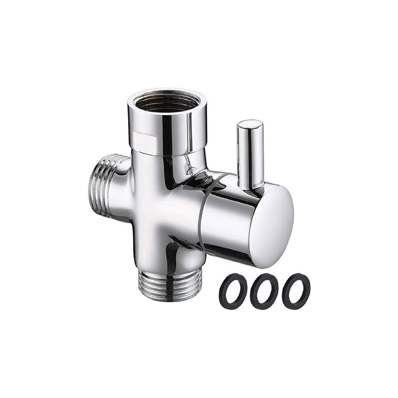 foto del prodotto fortuneville valvola deviatrice per doccia a 3 vie 20 mm g 1 2 valvola a globo valvola deviatrice adattatore per doccia in ottone cromo lucido