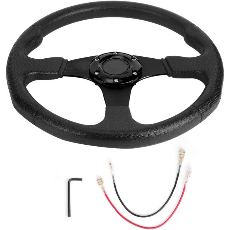 foto del prodotto fortuneville volante sportivo per auto da corsa da 350 mm 14 pollici, profondo, 6 bulloni, volante da corsa universale modificato nero 