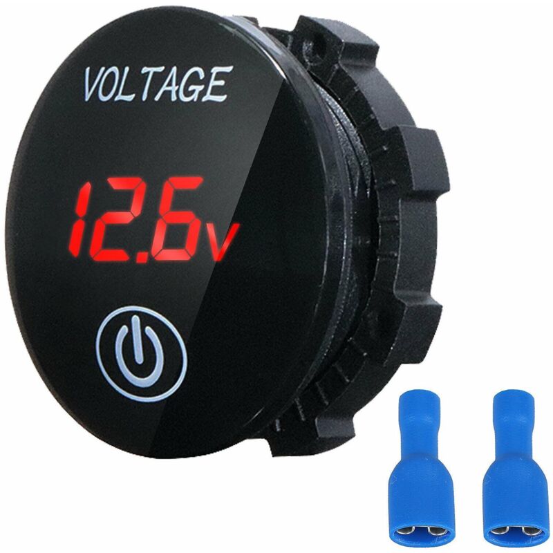 foto del prodotto fortuneville voltmetro digitale voltmetro per auto touch screen interruttore di alimentazione voltmetro modificato touch power mark indicatore
