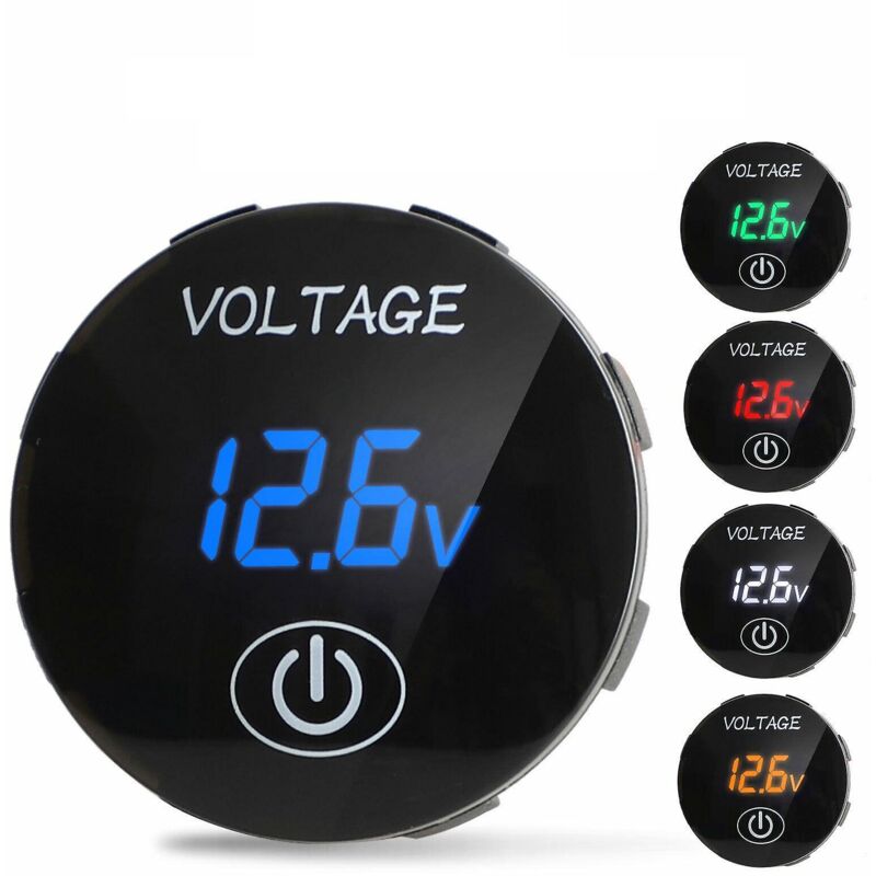 foto del prodotto fortuneville voltmetro digitale voltmetro per auto touch screen interruttore di alimentazione voltmetro modificato touch power mark indicatore