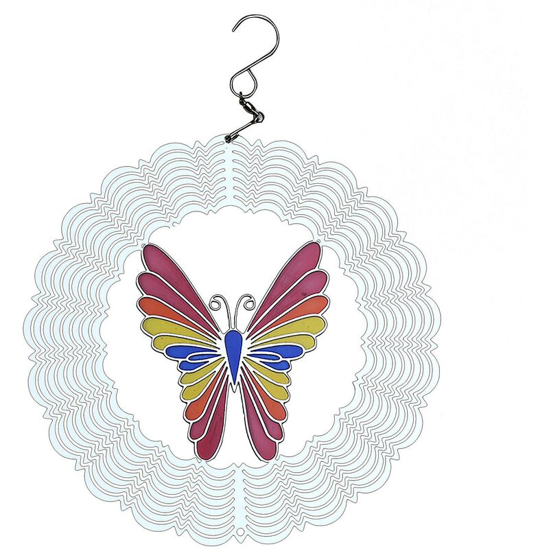 foto del prodotto fortuneville wind spinner in metallo 3d hanging spinning wind chime decorazione da giardino per esterni 8 pollici