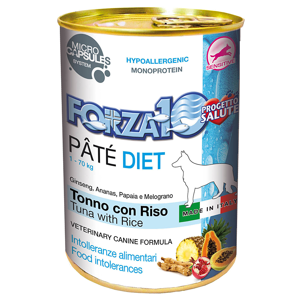 foto del prodotto forza10 diet pat tonno con riso alimento umido per cani 1 x 400 g