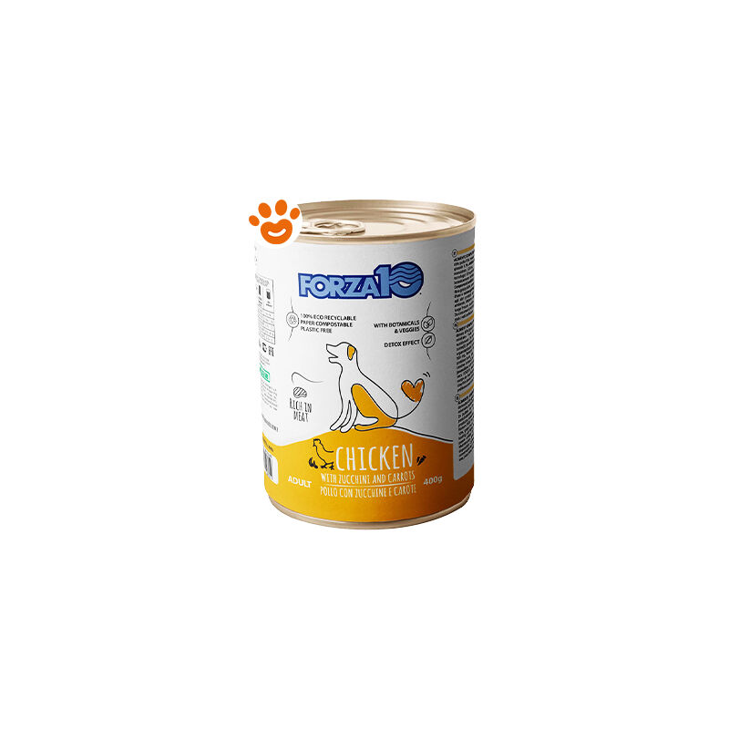 foto del prodotto forza10 dog maintenance adult pollo con zucchine e carote dog maintenance adult pollo con zucchine e carote lattina da 400 gr