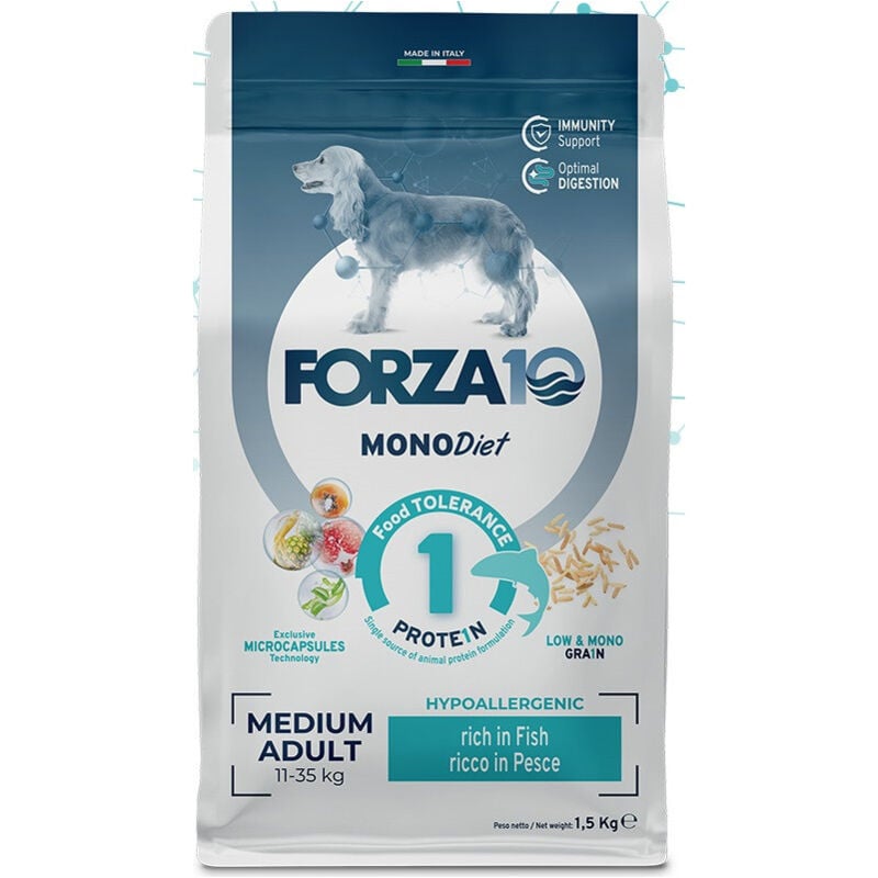 foto del prodotto forza10 dog monodiet medium adult al pesce dog monodiet medium adult al pesce sacco da 1,5 kg