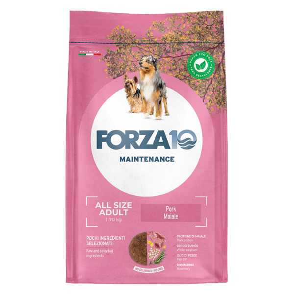 foto del prodotto forza10 maintenance all breeds adult maiale 12 kg crocchette monoproteiche cane 1 ordine scegli lo sconto bzr5 bzr20 200 punti fedelt 
