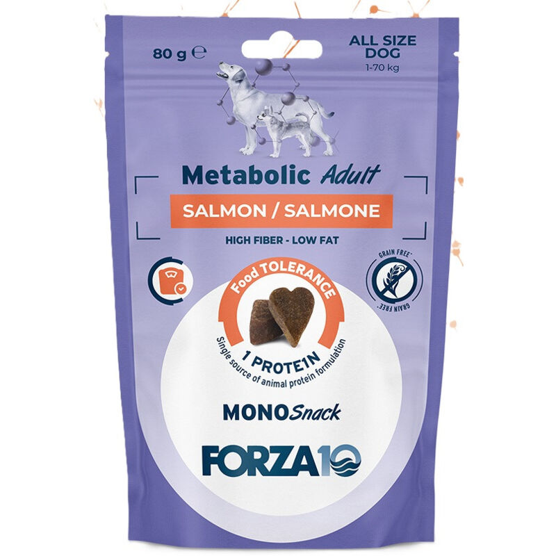 foto del prodotto forza10 monosnack metabolic per cani all breeds con salmone da 80
