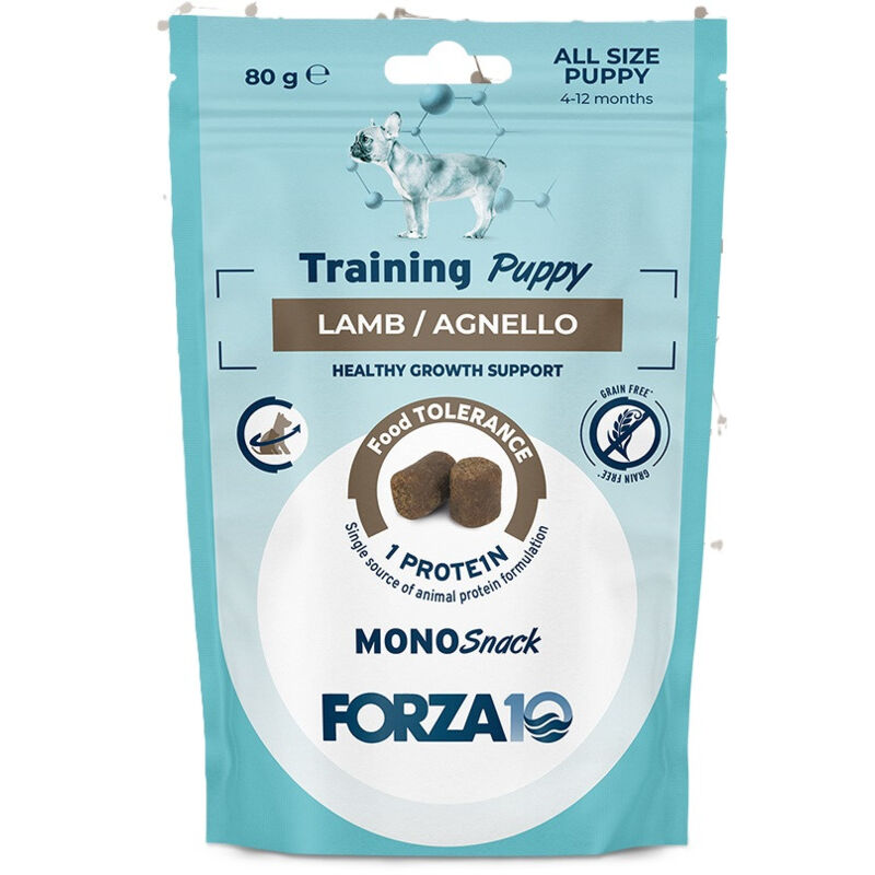 foto del prodotto forza10 monosnack training per cani puppy all breeds con agnello