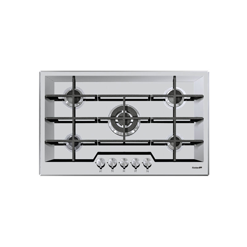 foto del prodotto foster ke 79.5f.ft nero, acciaio inox da incasso gas 5 fornello i 
