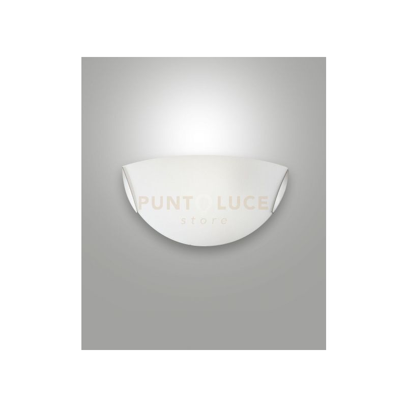 foto del prodotto fox applique bianco 1 luce attacco e27 in metallo e vetro