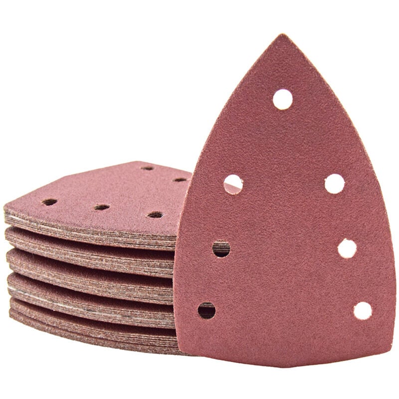 immagine 0 del prodotto fox carte abrasive velcrate, 150 x 100 mm, 7 fori, p. levigatrici a delta, corindone normale 50 pz. g120 miotools