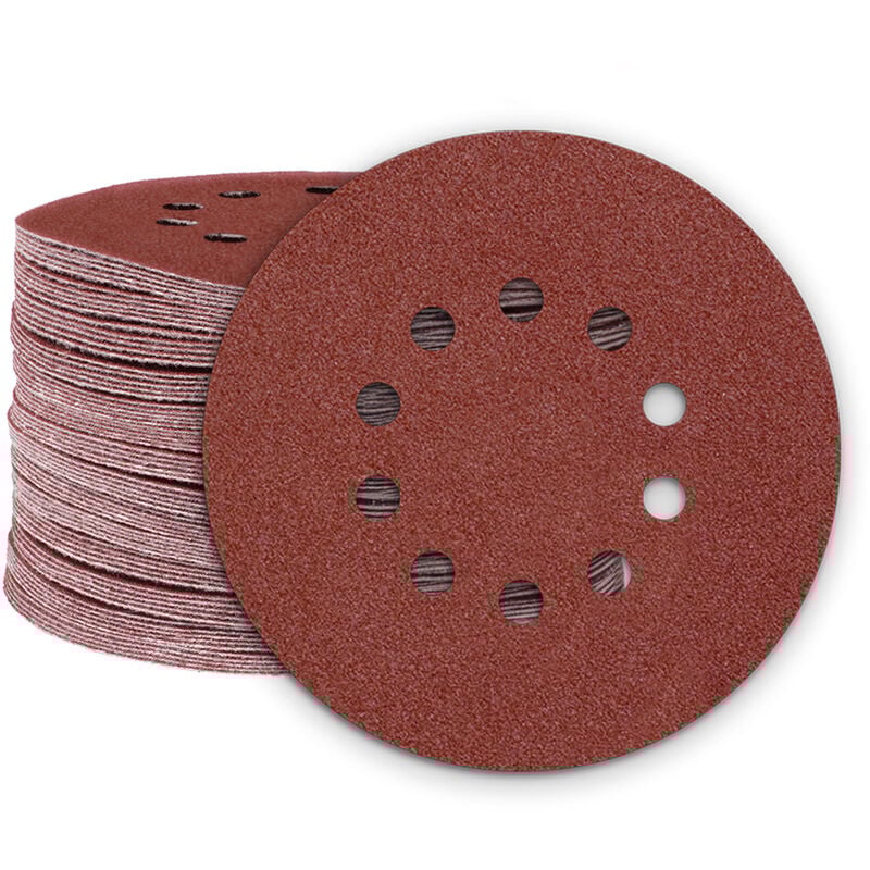 foto del prodotto fox dischi abrasivi velcrati, 225 mm, 10 fori, p. levigatrici per muri, corindone normale 25 pz. g150 miotools