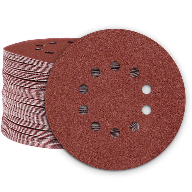 foto del prodotto fox dischi abrasivi velcrati, 225 mm, 10 fori, p. levigatrici per muri, corindone normale 25 pz. g180 miotools