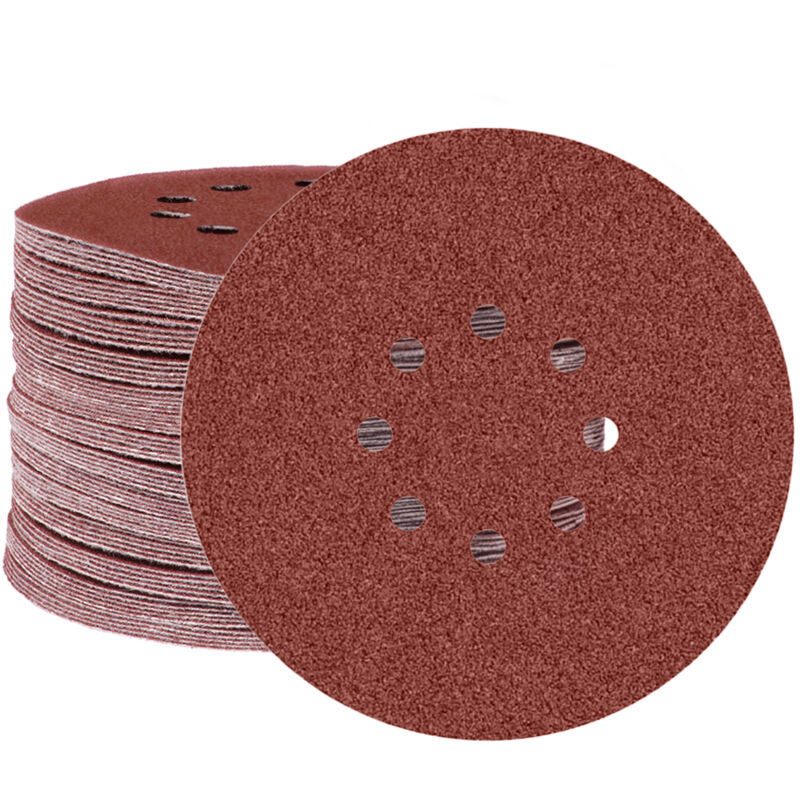 foto del prodotto fox dischi abrasivi velcrati, 225 mm, 8 fori, p. levigatrici per muri, corindone normale 25 pz. g40 miotools